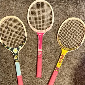 Pink Victoria’s Secret vintage tennis rackets